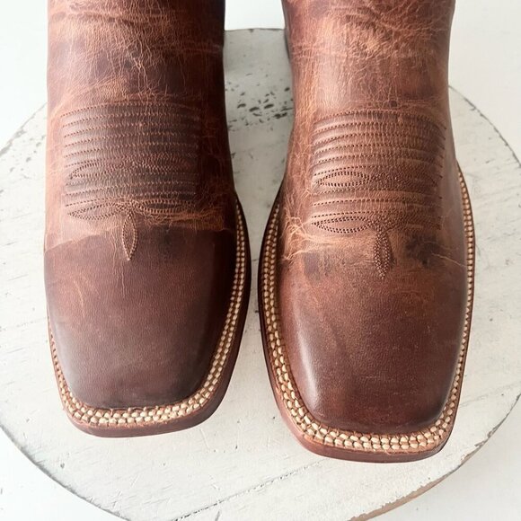 NEW Rod Patrick Mens Cowboy Boots 14.5A Perro Loco Brown Western Square Toe - Picture 6 of 11